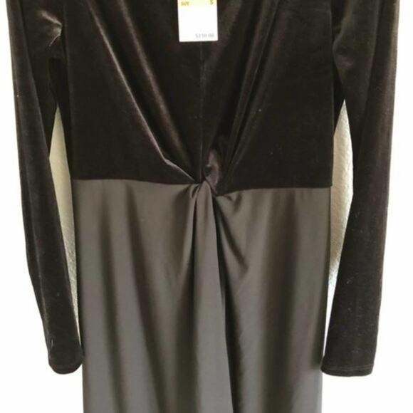 MICHAEL Michael Kors Black Matte/Velvet Dress NWT - Picture 2 of 8